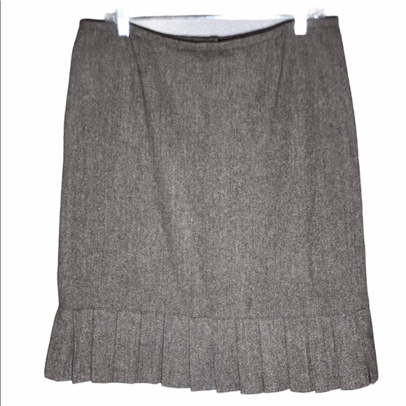 Sigrid Olsen Brown Wool Blend Skirt w Pleats D - Picture 1 of 9